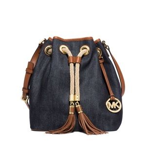 Michale Kors blue jean purse & FREE wallet!